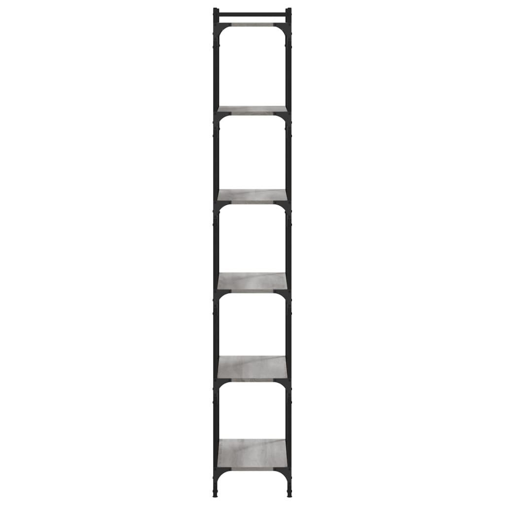 Βιβλιοθήκη 6 Επιπέδων Γκρι Sonoma 60x30x188 εκ. Επεξεργ. Ξύλο 5