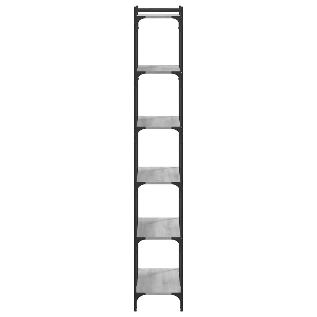 Βιβλιοθήκη 6 Επιπέδων Γκρι Sonoma 80x30x188 εκ. Επεξεργ. Ξύλο 5