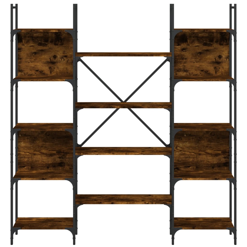 Βιβλιοθήκη Καπνιστή Δρυς 155,5x24x166,5 εκ. Επεξεργασμένο Ξύλο 5