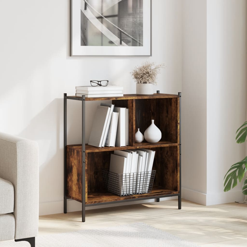 Βιβλιοθήκη Καπνιστή Δρυς 72x28x77,5εκ. από Επεξεργασμένο Ξύλο 1