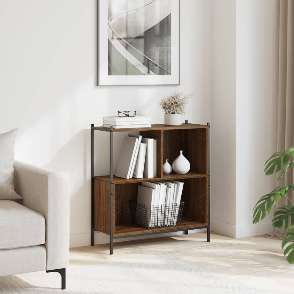 Βιβλιοθήκη Καφέ Δρυς 72 x 28 x 77,5εκ. από Επεξεργασμένο Ξύλο 3