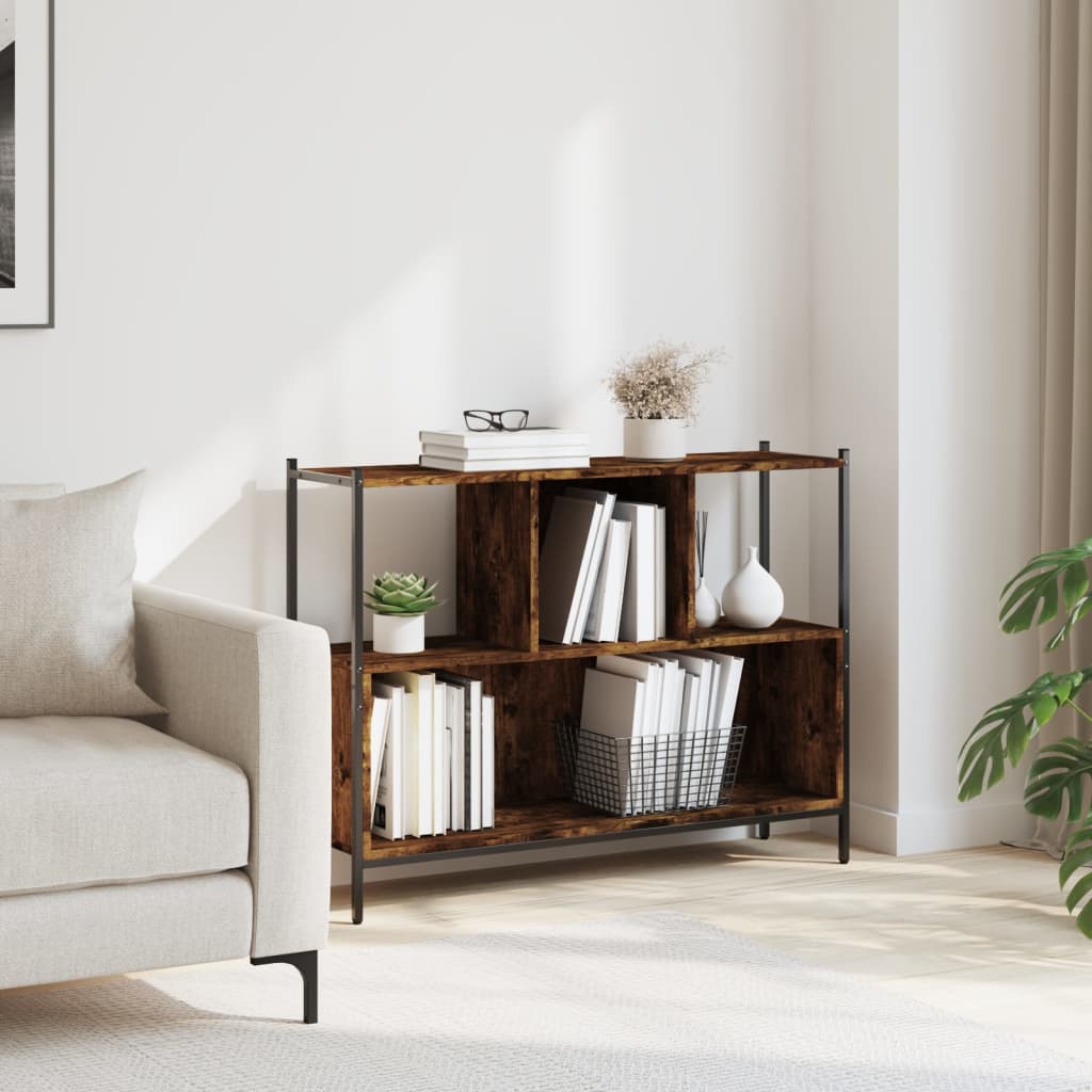 Βιβλιοθήκη Καπνιστή Δρυς 102x28x77,5 εκ. από Επεξεργασμένο Ξύλο 3