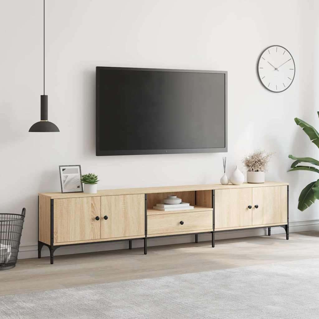 Έπιπλο Τηλεόρασης με Συρτάρι Sonoma Δρυς 200x25x44εκ Επεξ. Ξύλο 3