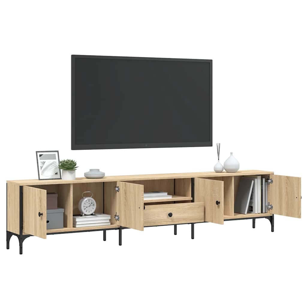 Έπιπλο Τηλεόρασης με Συρτάρι Sonoma Δρυς 200x25x44εκ Επεξ. Ξύλο 4