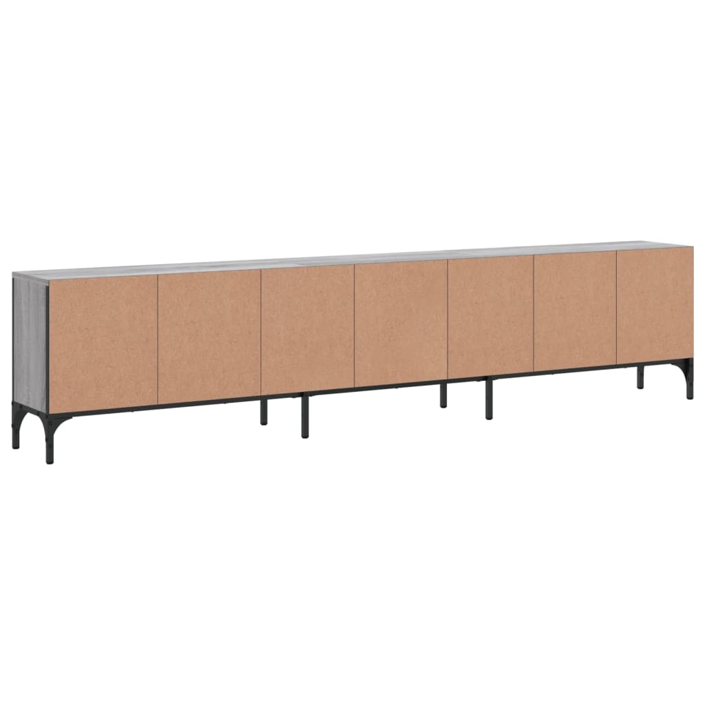 Έπιπλο Τηλεόρασης με Συρτάρι Γκρι Sonoma 200x25x44εκ Επεξ. Ξύλο 8