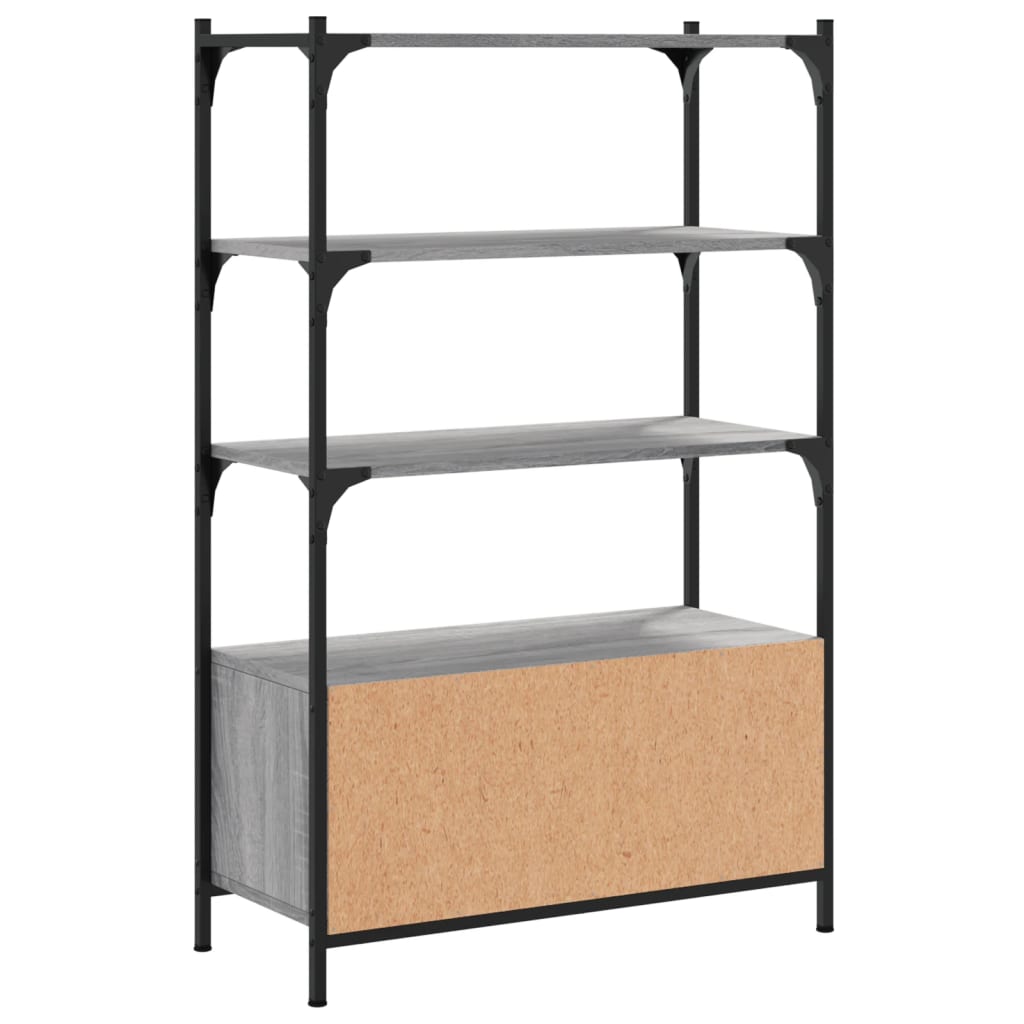 Βιβλιοθήκη 3 Επιπέδων Γκρι Sonoma 70x30x109,5 εκ. Επεξεργ. Ξύλο 8