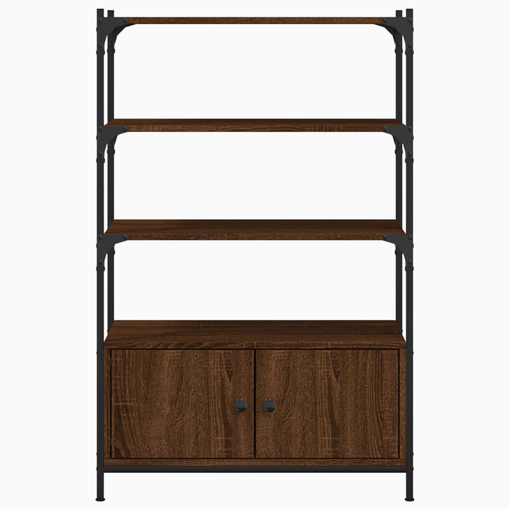 Βιβλιοθήκη 3 Επιπέδων Καφέ Δρυς 70x30x109,5 εκ. Επεξεργ. Ξύλο 6