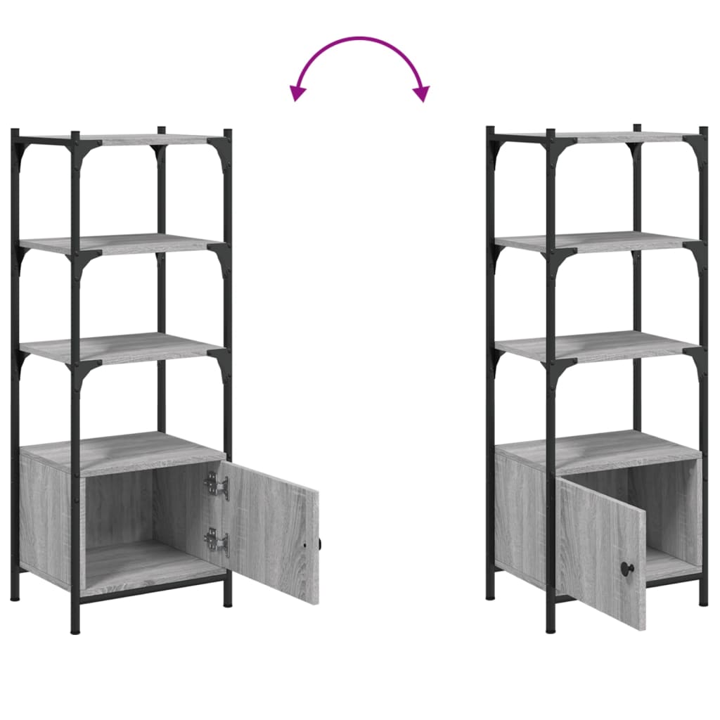 Βιβλιοθήκη 3 Επιπέδων Γκρι Sonoma 41x30x109,5 εκ. Επεξεργ. Ξύλο 9