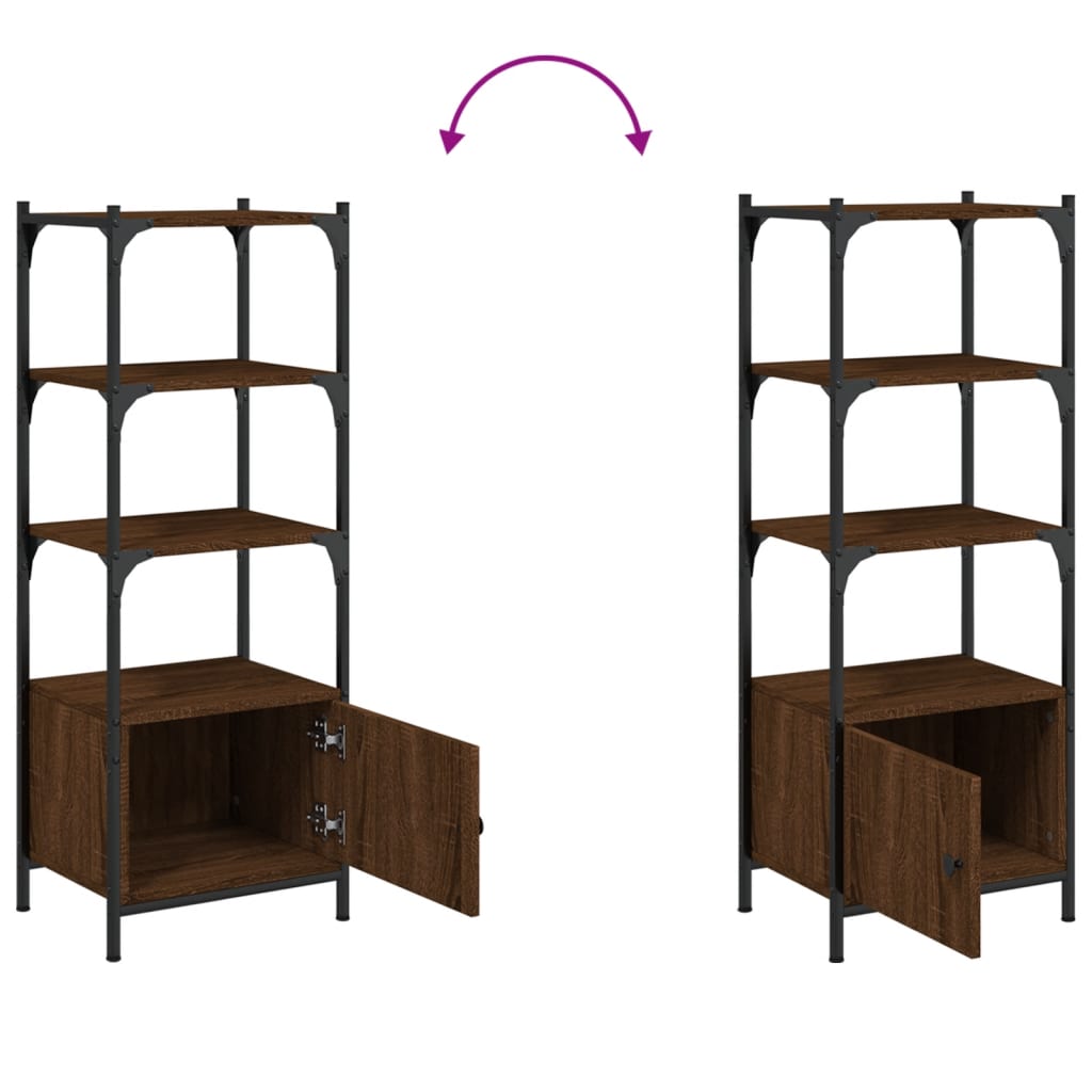 Βιβλιοθήκη 3 Επιπέδων Καφέ Δρυς 41x30x109,5 εκ. Επεξεργ. Ξύλο 9