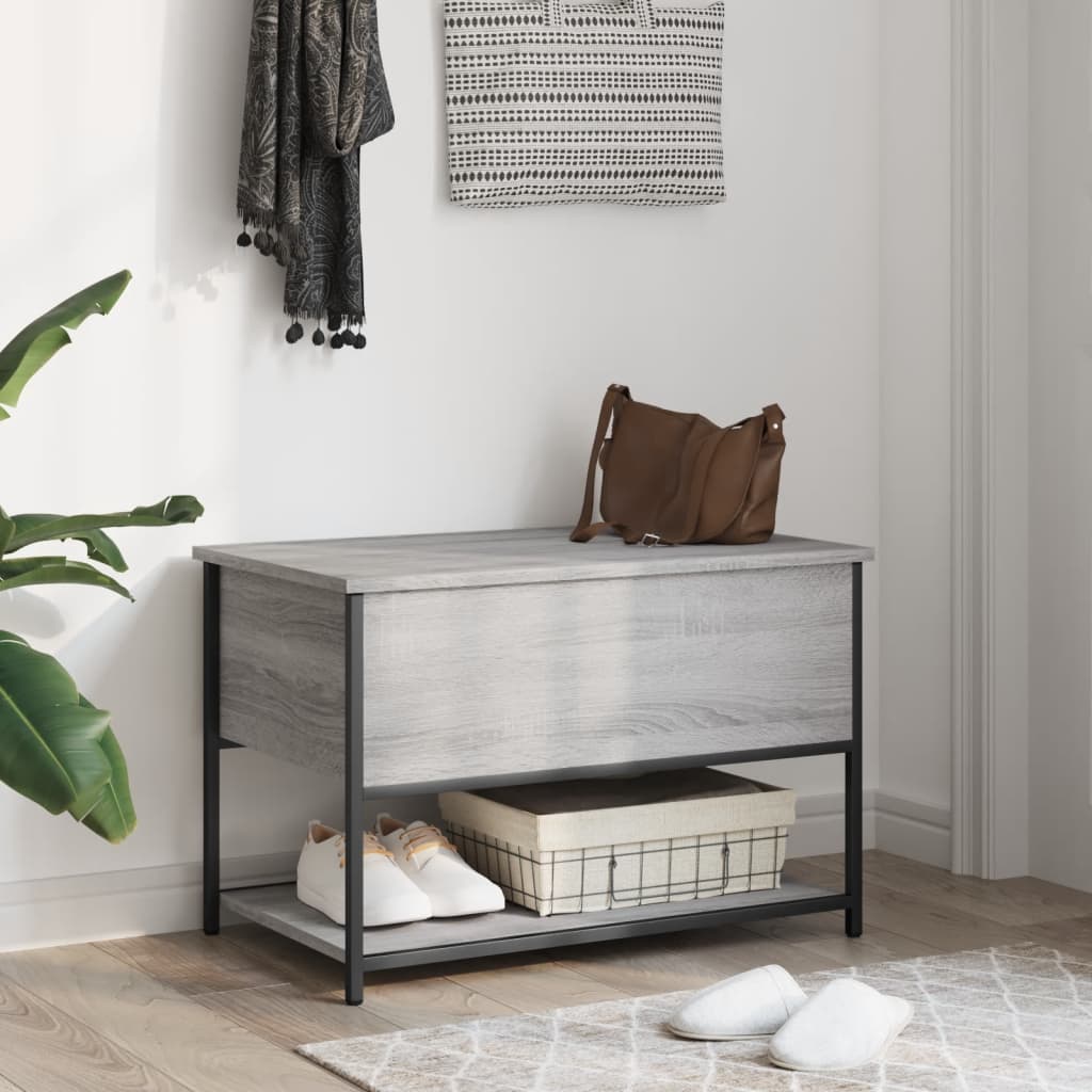 Παγκάκι Αποθήκευσης Γκρι Sonoma 70x42,5x47εκ Επεξεργασμένο Ξύλο 3