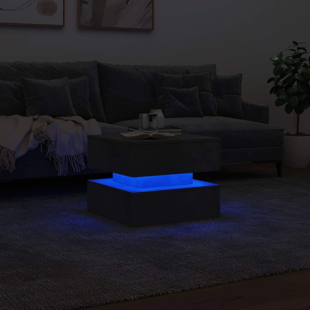 Τραπεζάκι Σαλονιού με LED Γκρι Σκυροδέματος 50 x 50 x 40 εκ. 5