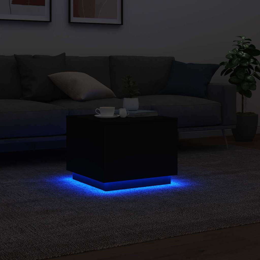 Τραπεζάκι Σαλονιού με LED Μαύρο 50 x 50 x 40 εκ. 5