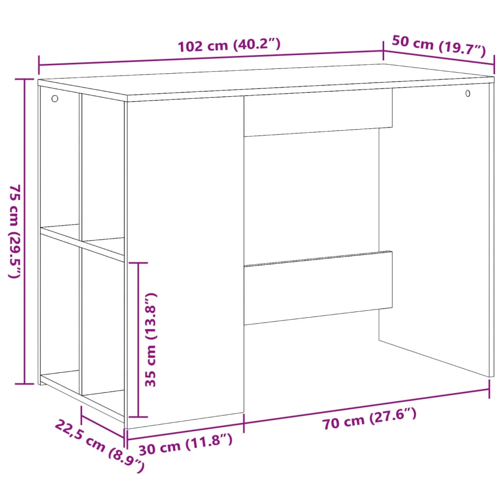 Γραφείο Sonoma Δρυς 102x50x75 εκ. από Επεξεργασμένο Ξύλο 9