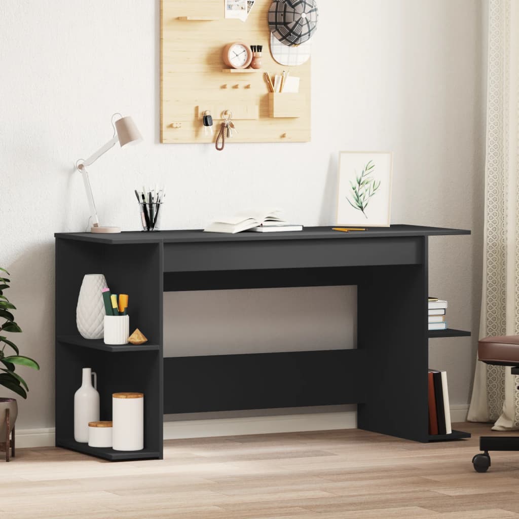 Γραφείο Μαύρο 140 x 50 x 75 εκ. από Επεξεργασμένο Ξύλο 1