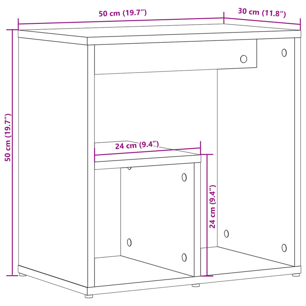 Τραπεζάκια Σαλονιού 2 τεμ. Καπνιστή Δρυς 50x30x50 εκ Επεξ. Ξύλο 11
