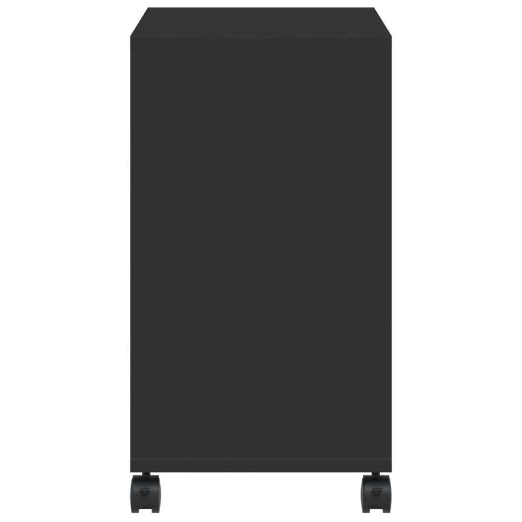Βοηθητικό Τραπέζι με Ρόδες Μαύρο 50x30x55 εκ. Επεξ. Ξύλο 6