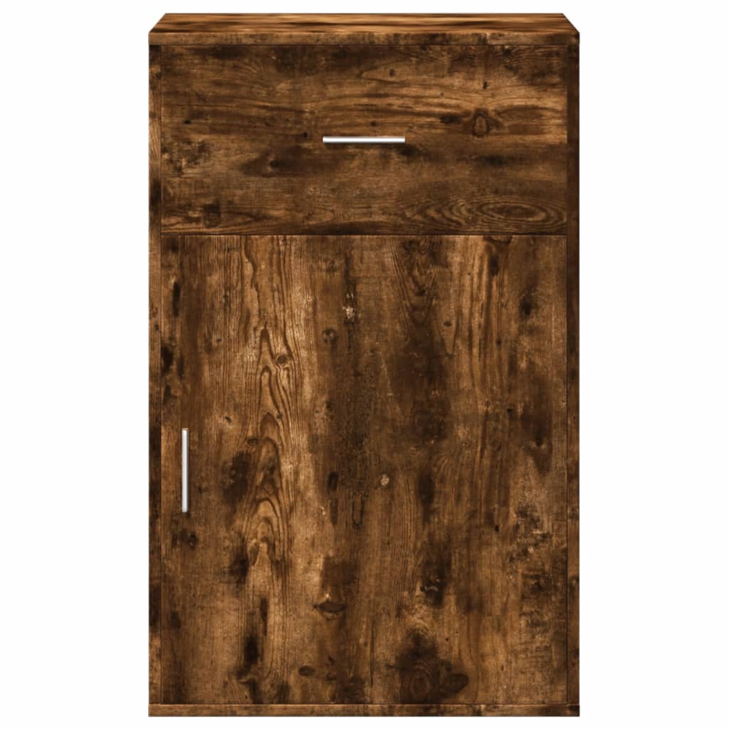 Ραφιέρα με Ντουλάπια Καπνιστή Δρυς 56,5x39x90 εκ. Επεξ. Ξύλο 5