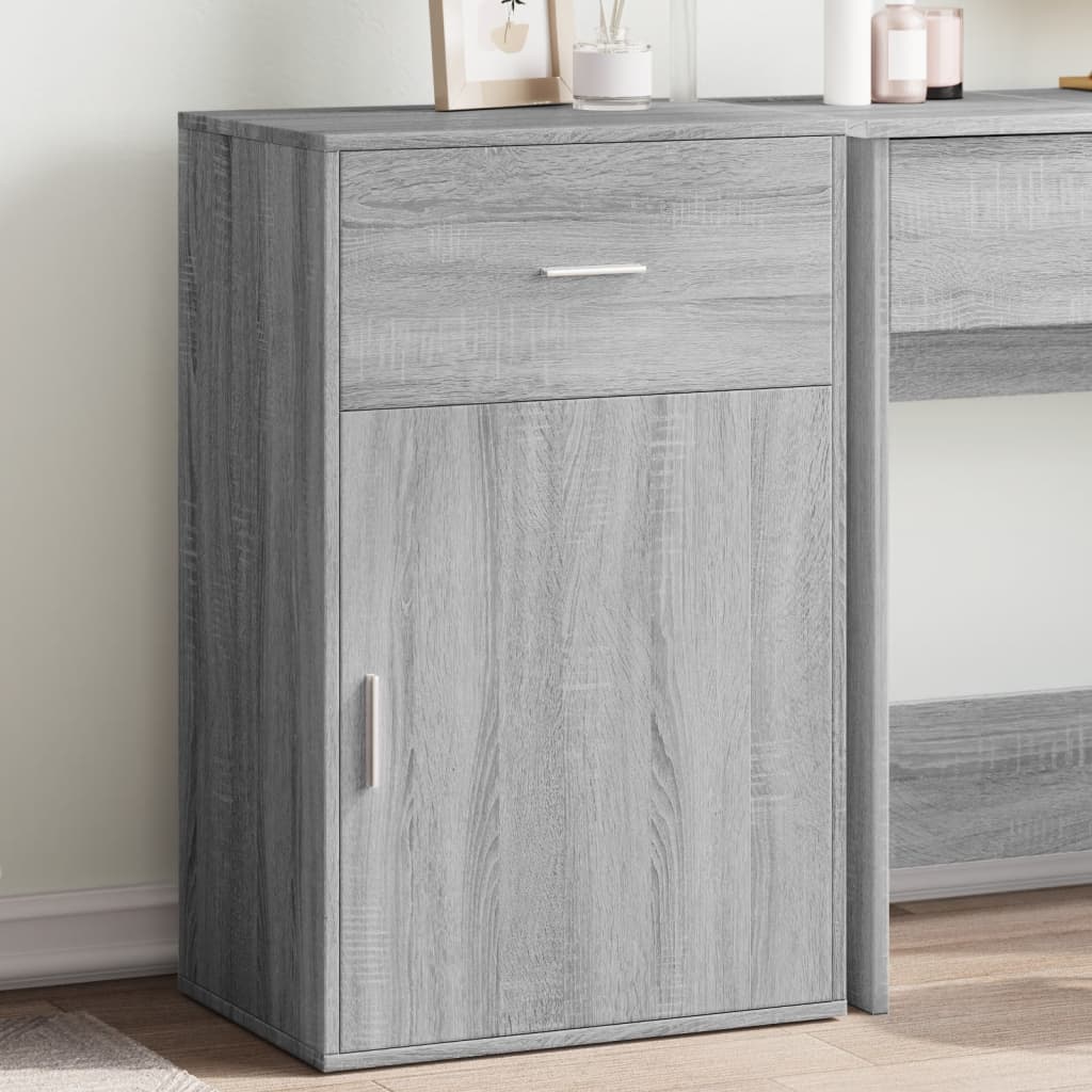 Ραφιέρα με Ντουλάπια Γκρι Sonoma 56,5x39x90 εκ. Επεξ. Ξύλο 1