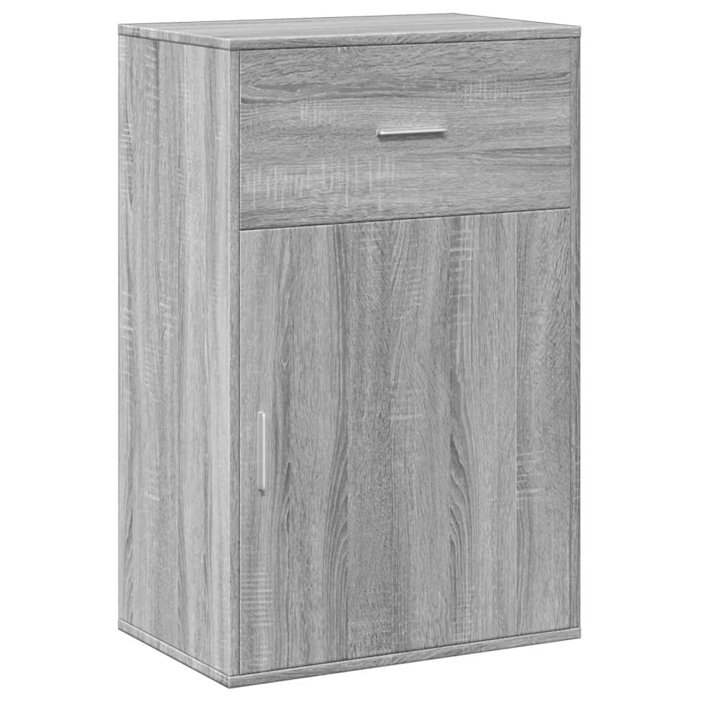 Ραφιέρα με Ντουλάπια Γκρι Sonoma 56,5x39x90 εκ. Επεξ. Ξύλο 2