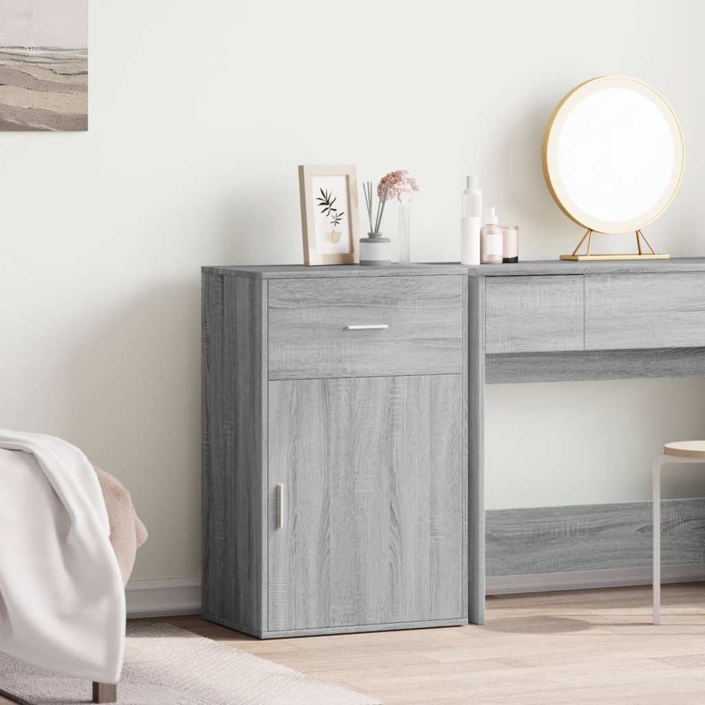 Ραφιέρα με Ντουλάπια Γκρι Sonoma 56,5x39x90 εκ. Επεξ. Ξύλο 3
