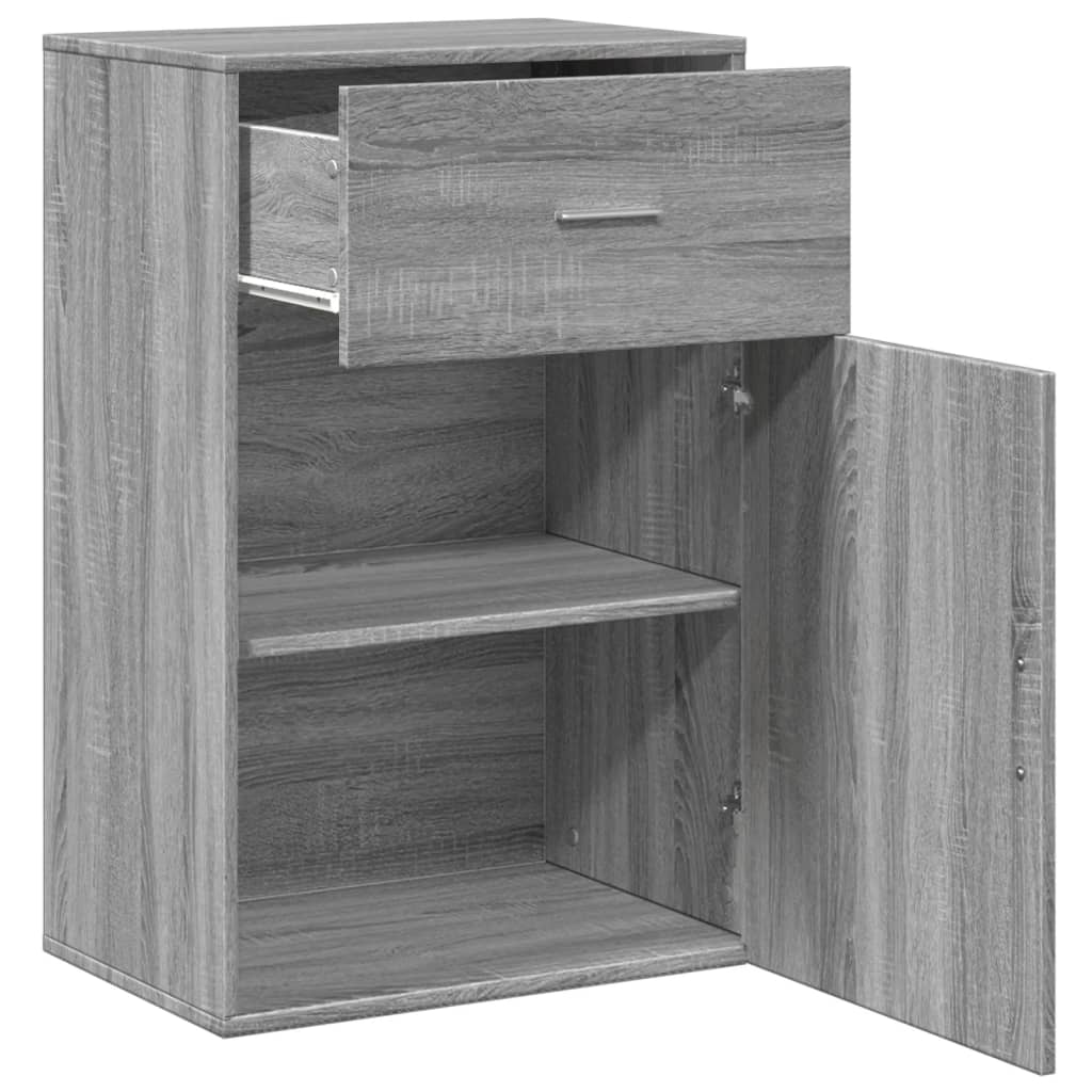 Ραφιέρα με Ντουλάπια Γκρι Sonoma 56,5x39x90 εκ. Επεξ. Ξύλο 4