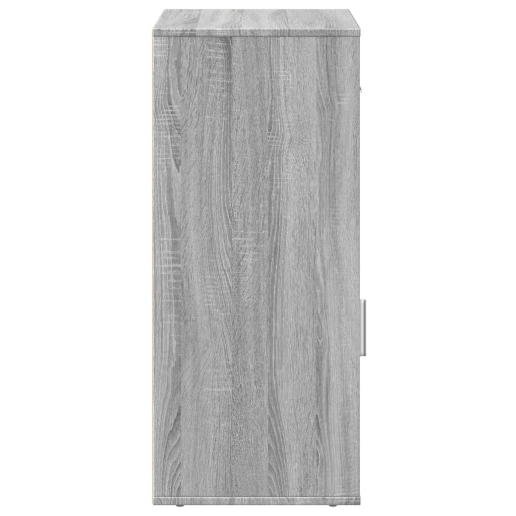 Ραφιέρα με Ντουλάπια Γκρι Sonoma 56,5x39x90 εκ. Επεξ. Ξύλο 6
