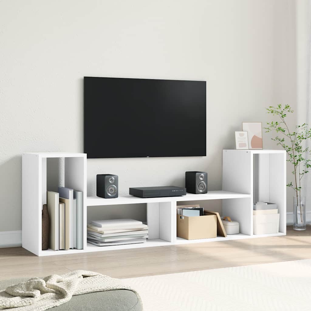 Έπιπλα Τηλεόρασης 2 τεμ. Λευκά 75x30x50 εκ. Επεξεργασμένο Ξύλο 3