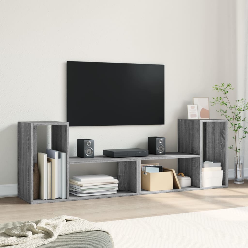 Έπιπλα Τηλεόρασης 2 τεμ. Γκρι Sonoma 75x30x50 εκ. Επεξ. Ξύλο 3