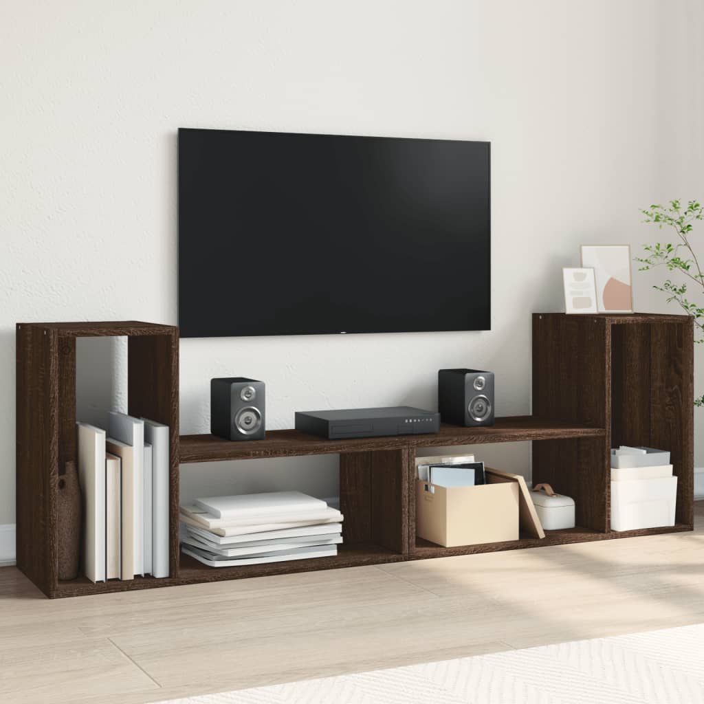 Έπιπλα Τηλεόρασης 2 τεμ. Καφέ Δρυς 75x30x50 εκ. Επεξ. Ξύλο 1
