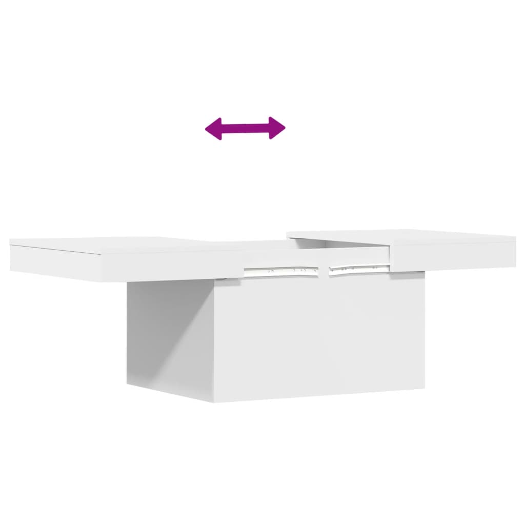 Τραπεζάκι Σαλονιού Λευκό 80 x 55 x 40 εκ. από Επεξεργ. Ξύλο 9