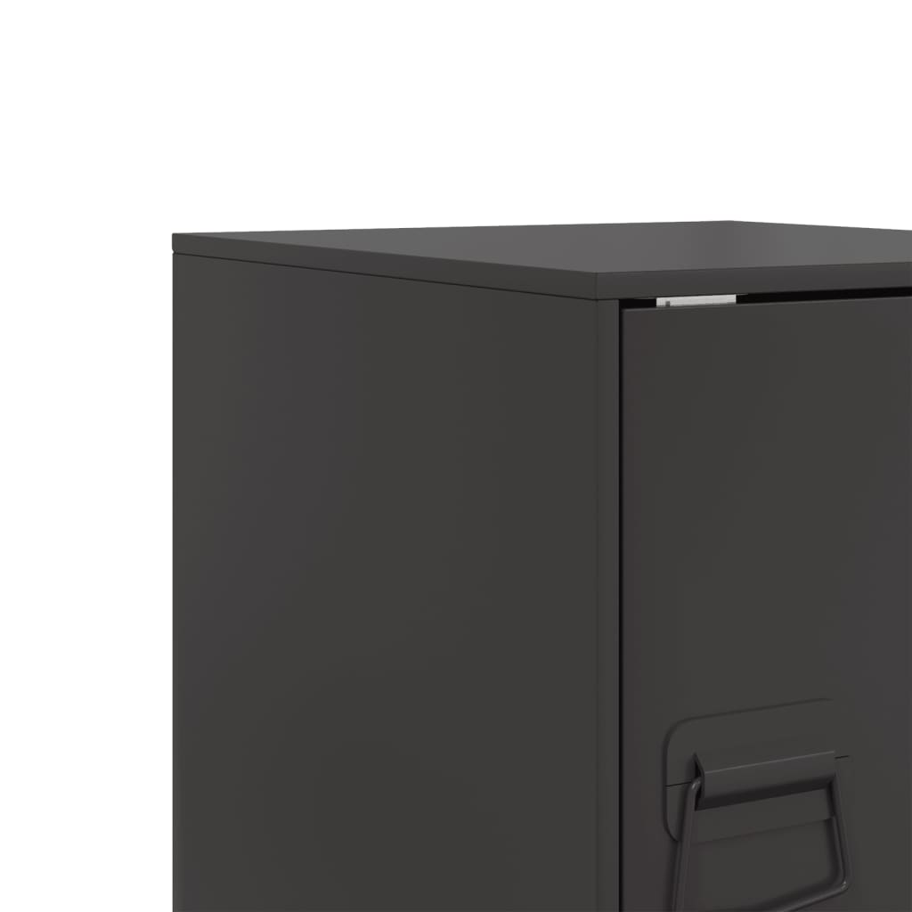 Κομοδίνο Μαύρο 34,5 x 39 x 44 εκ. από Χάλυβα 11