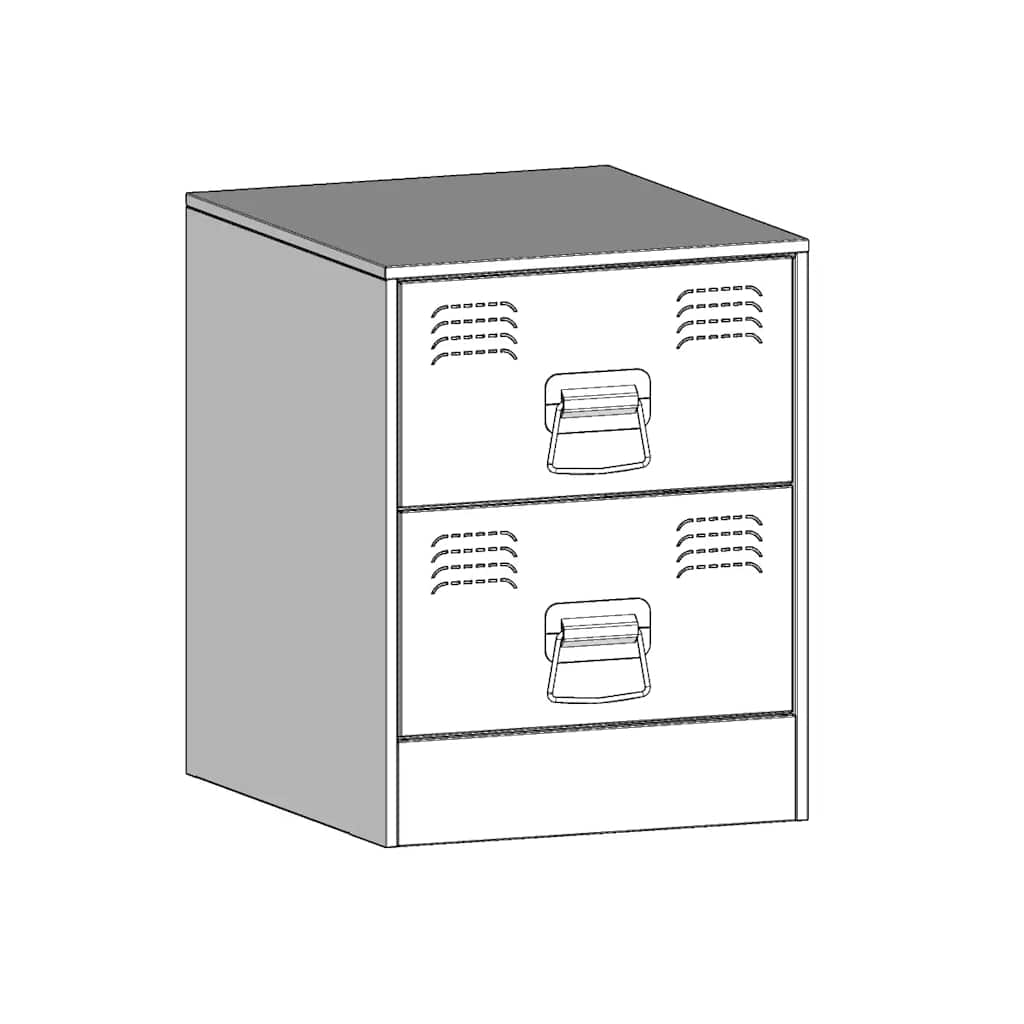 Κομοδίνα 2 τεμ. Λευκό 34,5 x 39 x 44 εκ. από Χάλυβα 10