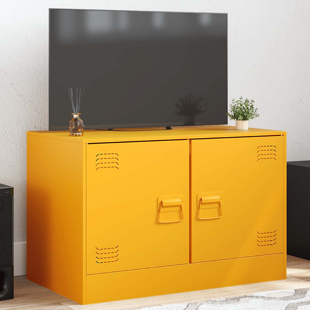 Έπιπλο Τηλεόρασης Μουσταρδί Κίτρινο 67x39x44 εκ. από Ατσάλι 1