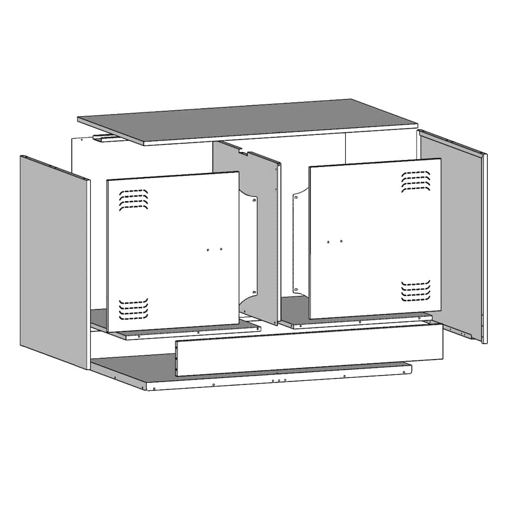 Έπιπλο Τηλεόρασης Μουσταρδί Κίτρινο 67x39x44 εκ. από Ατσάλι 12