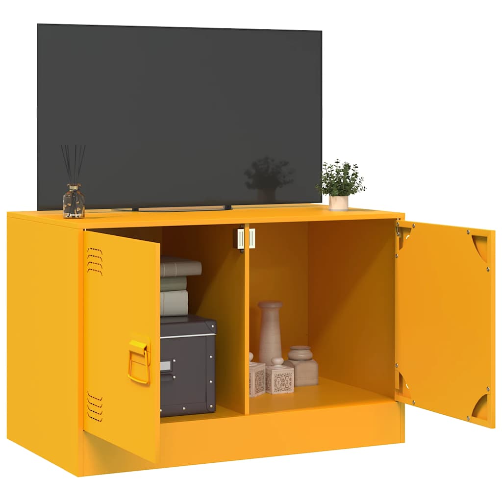 Έπιπλο Τηλεόρασης Μουσταρδί Κίτρινο 67x39x44 εκ. από Ατσάλι 4