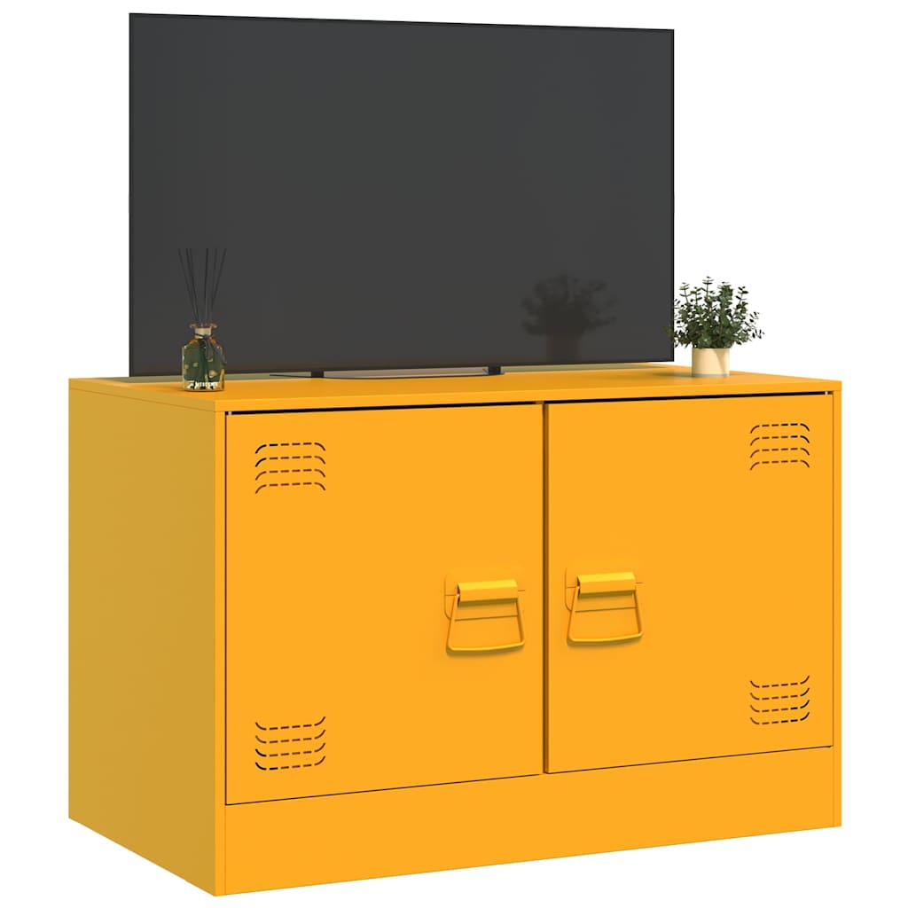 Έπιπλο Τηλεόρασης Μουσταρδί Κίτρινο 67x39x44 εκ. από Ατσάλι 5