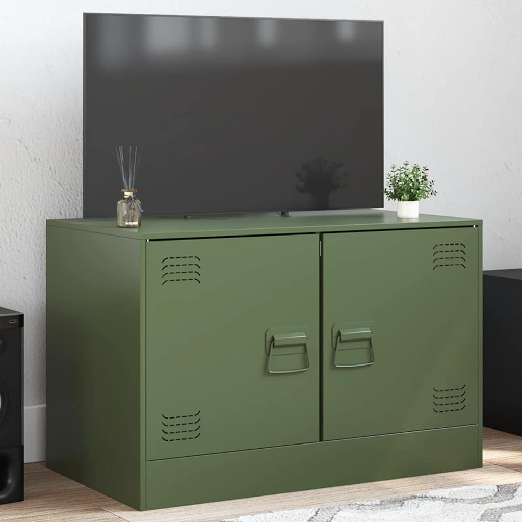 Έπιπλο Τηλεόρασης Πράσινο Λαδί 67x39x44 εκ. από Ατσάλι 1