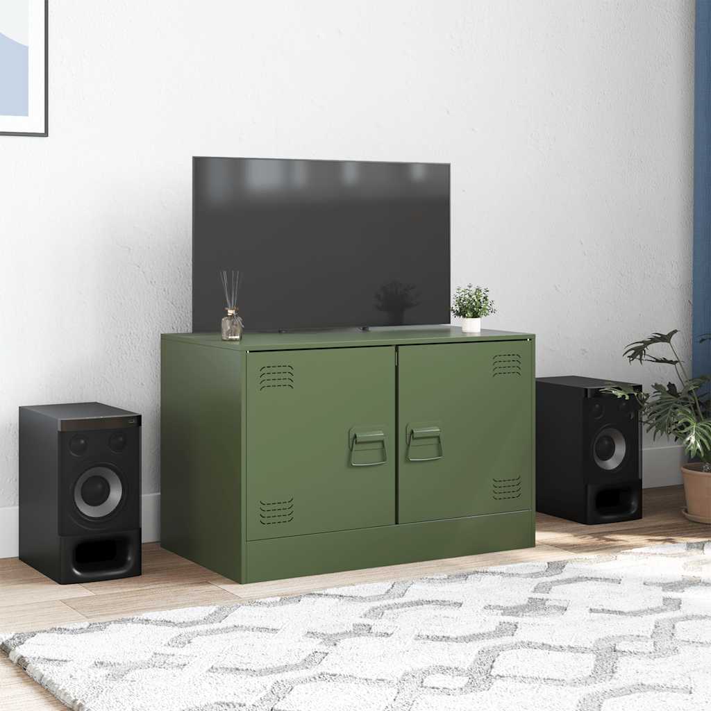 Έπιπλο Τηλεόρασης Πράσινο Λαδί 67x39x44 εκ. από Ατσάλι 3