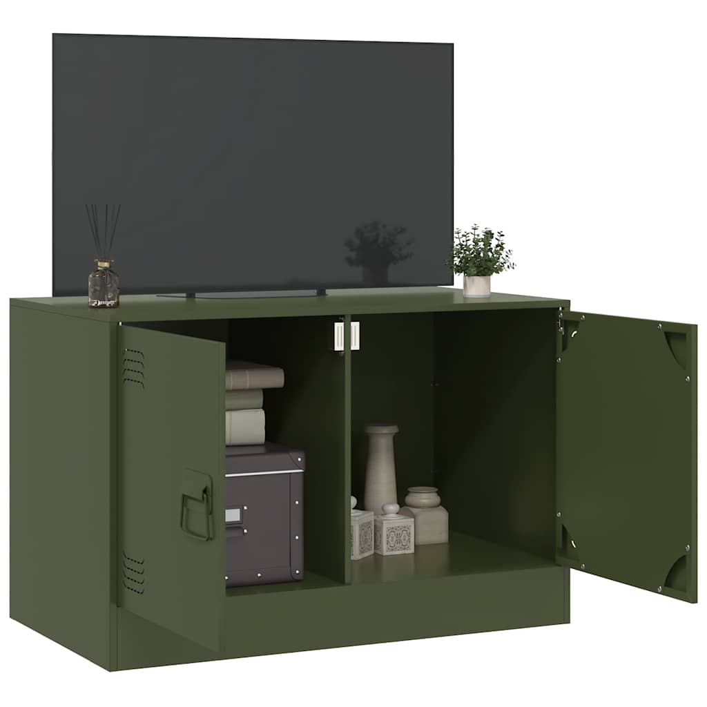 Έπιπλο Τηλεόρασης Πράσινο Λαδί 67x39x44 εκ. από Ατσάλι 4