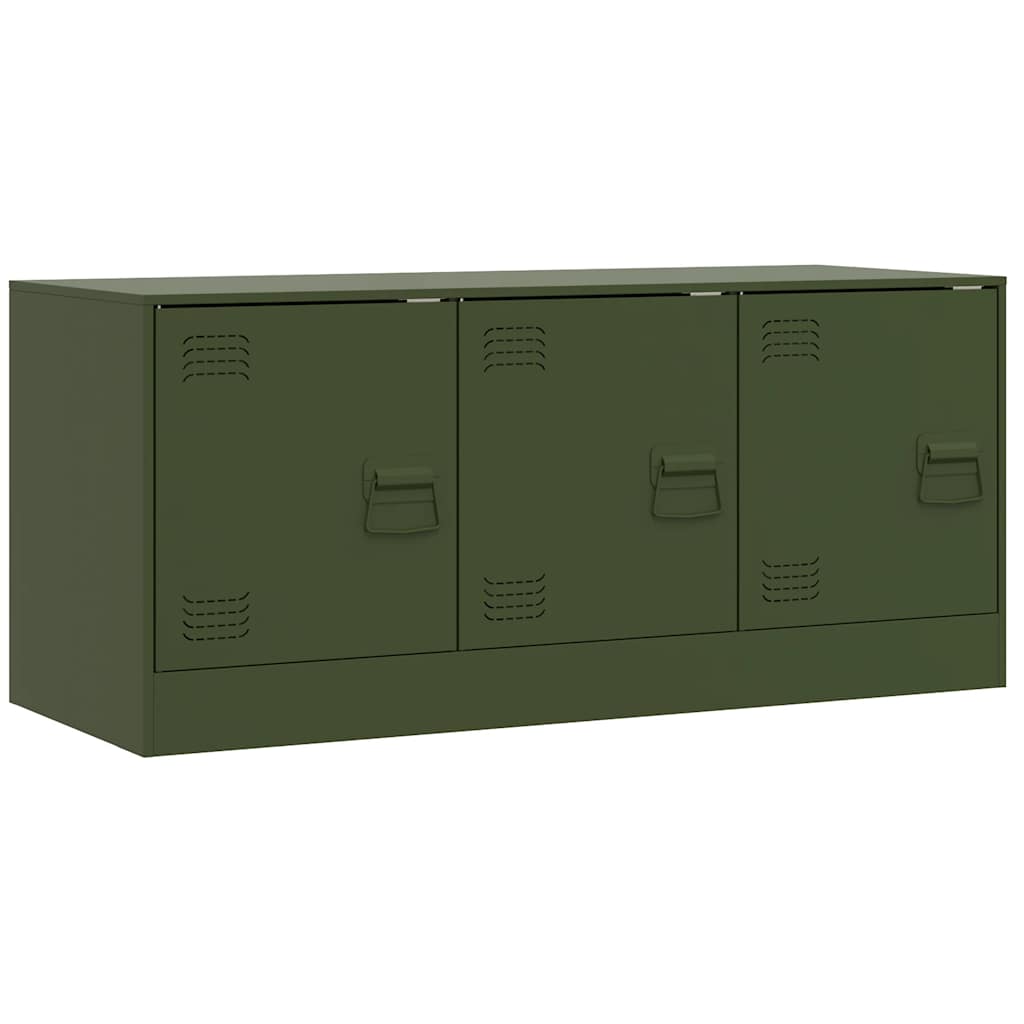Έπιπλο Τηλεόρασης Πράσινο Λαδί 99x39x44 εκ. από Ατσάλι 2