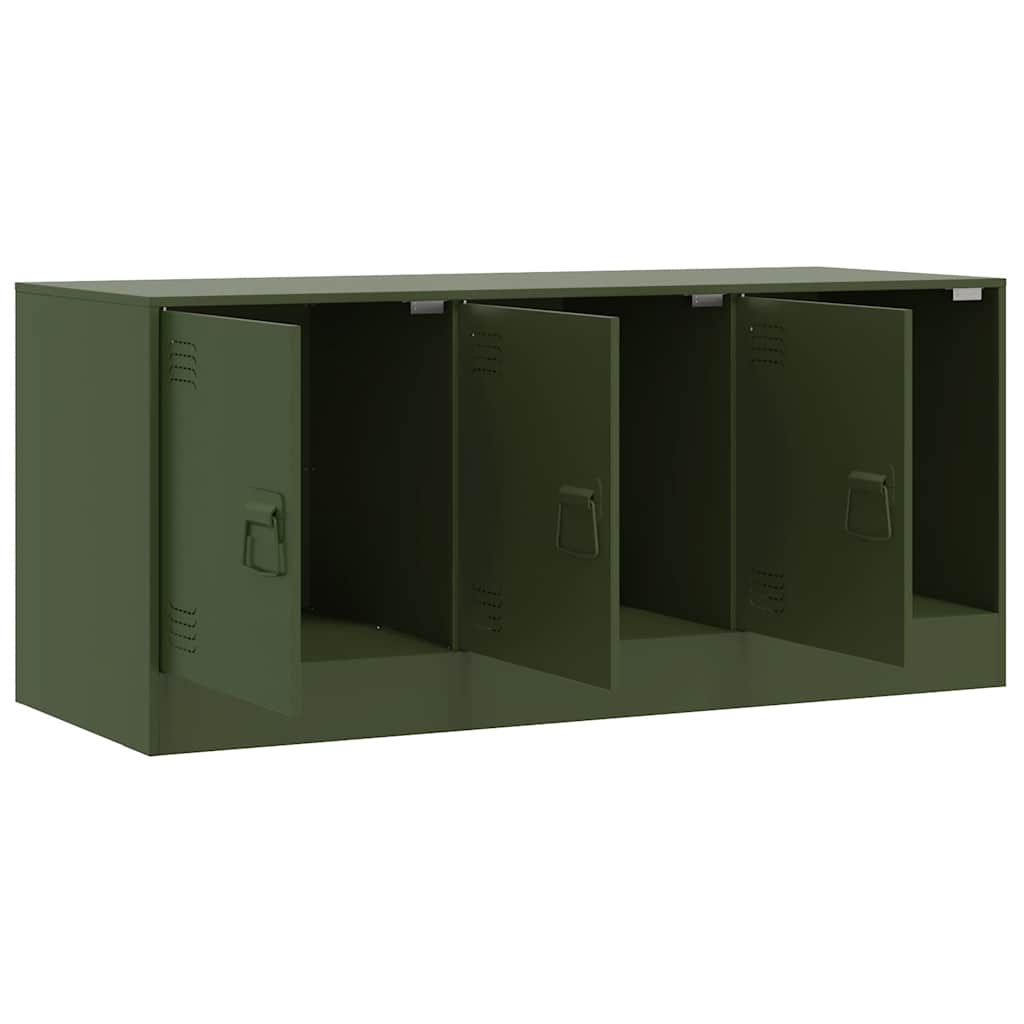 Έπιπλο Τηλεόρασης Πράσινο Λαδί 99x39x44 εκ. από Ατσάλι 7