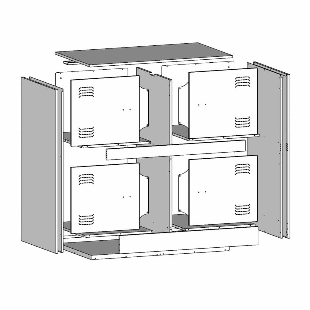 Μπουφές Ανθρακί 67x39x73 εκ. από Ατσάλι 12