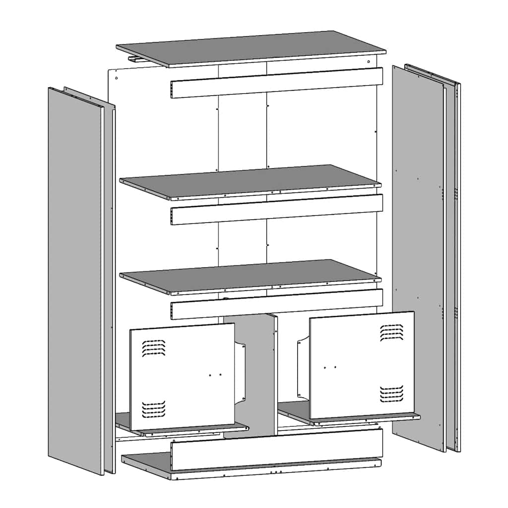 Μπουφές Λευκός 67x39x107 εκ. από Ατσάλι 12