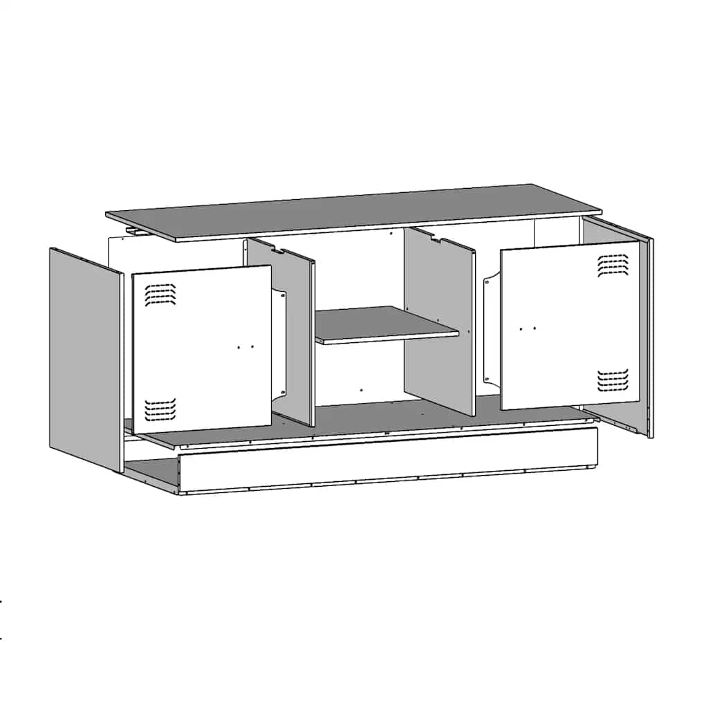 Έπιπλο Τηλεόρασης Λευκό 99x39x44 εκ. από Ατσάλι 12