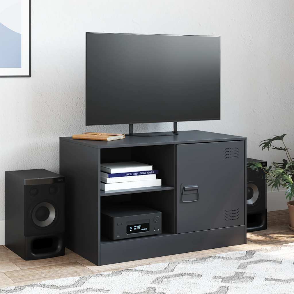 Έπιπλο Τηλεόρασης Μαύρο 67x39x44 εκ. από Χάλυβα 3
