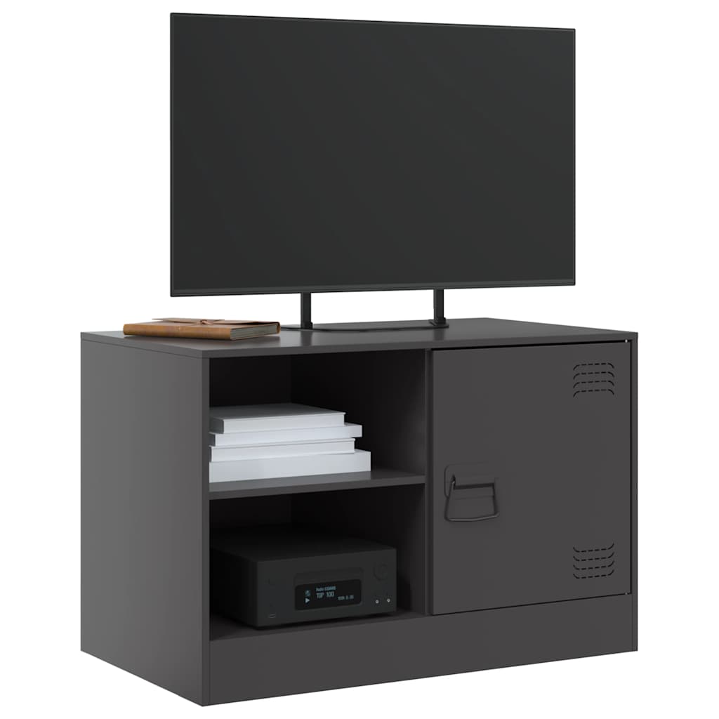 Έπιπλο Τηλεόρασης Μαύρο 67x39x44 εκ. από Χάλυβα 4