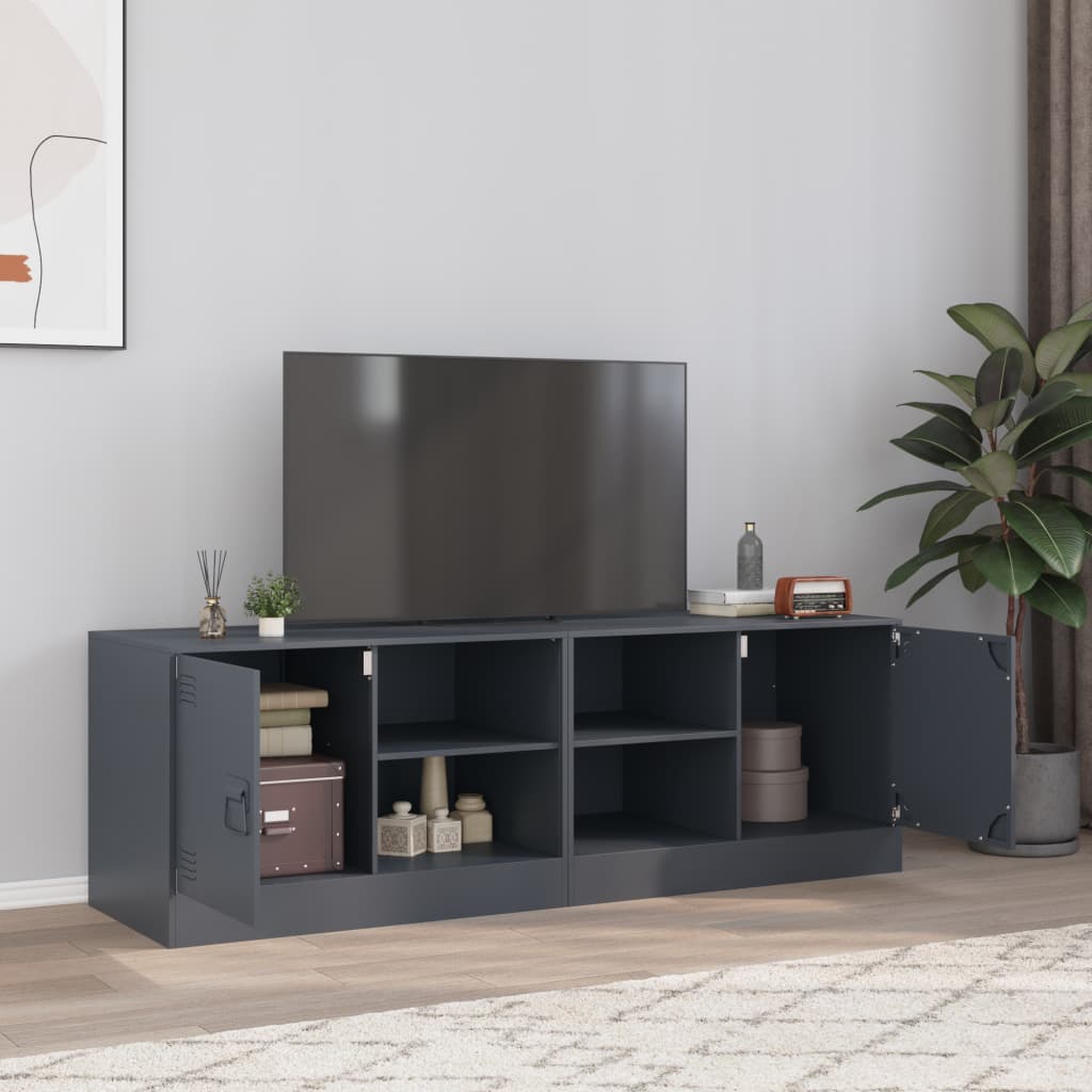 Έπιπλα Τηλεόρασης 2 τεμ. Ανθρακί 67 x 39 x 44 εκ. από Χάλυβα 1