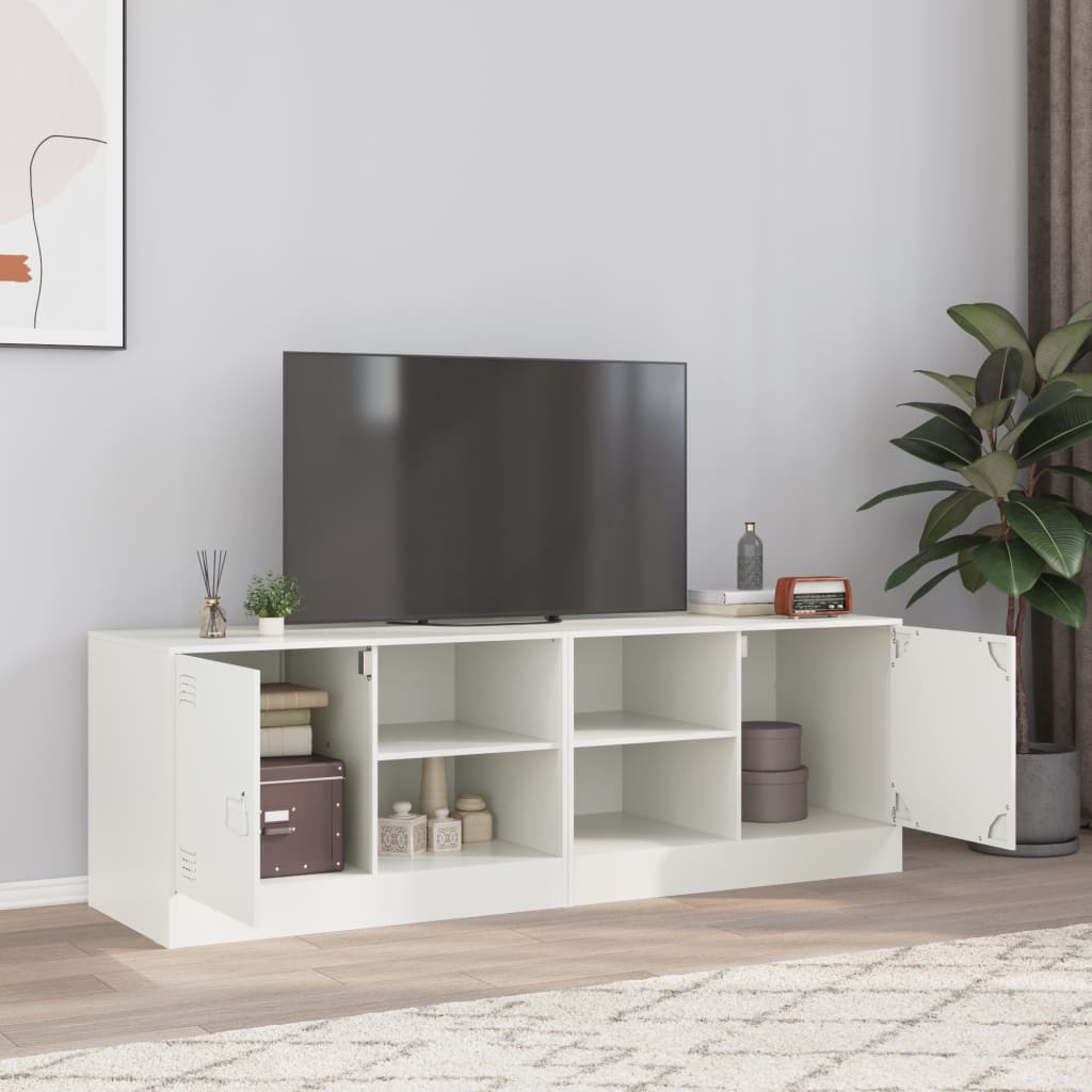 Έπιπλα Τηλεόρασης 2 τεμ. Λευκό 67 x 39 x 44 εκ. από Χάλυβα 1