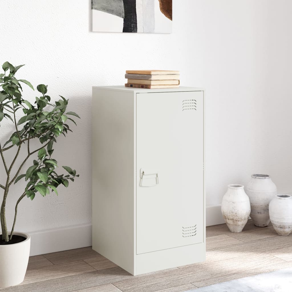 Μπουφές Λευκός 34,5x39x73 εκ. από Ατσάλι 3