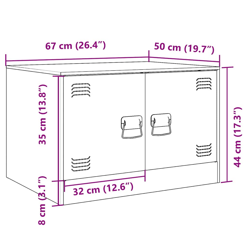 Τραπέζι Κήπου Κίτρινο Μουσταρδί 67x50x44 εκ. Ατσάλινο 12